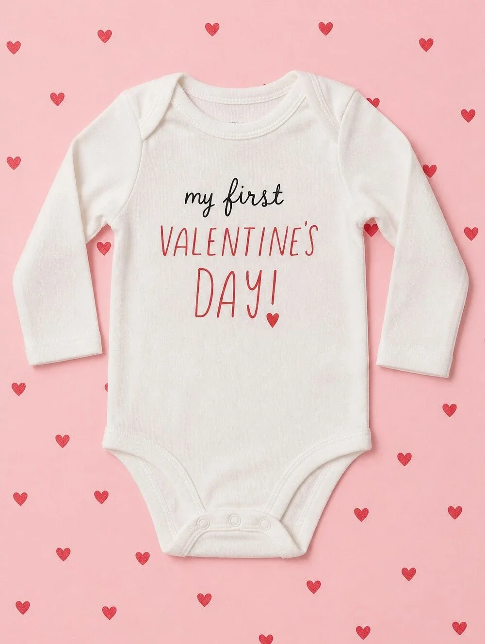 Carter's Baby 6M White Cotton Onesie My First Valentine's Day Photo Outfit